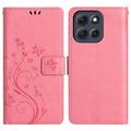 Étui Portefeuille Motorola Moto G86 - Série Butterfly - Rose