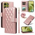 Étui Motorola Moto G86 portefeuille matelassé luxueux - Or rose