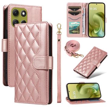 Étui Motorola Moto G86 portefeuille matelassé luxueux - Or rose