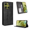 Étui Portefeuille Motorola Moto G86 Power avec Fermeture Magnétique Rétro - Noir