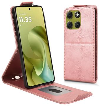 Étui à rabat vertical Motorola Moto G86 avec support - Rose Doré