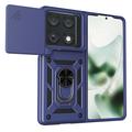 Coque Hybride Motorola Razr Fold à Anneau Rotatif avec Protection pour Appareil Photo - Bleue