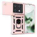 Coque Hybride Motorola Razr Fold à Anneau Rotatif avec Protection pour Appareil Photo - Rose Doré