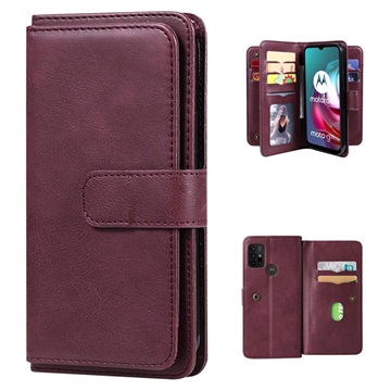 Étui Portefeuille Motorola Moto G10/Moto G30 - Multi-Card Slot - Vin Rouge