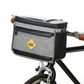 Sac isotherme multifonctionnel pour vélo, résistant à l'usure et à l'eau, sacoche pour guidon de vélo avec support pour téléphone portable - Gris