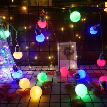 Guirlande de LED multicolores avec ampoules - 1.5m / 10 LED