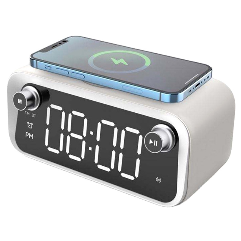 Radio Réveil, Chargeur sans Fil Ultra - Rapide 15W avec Bluetooth