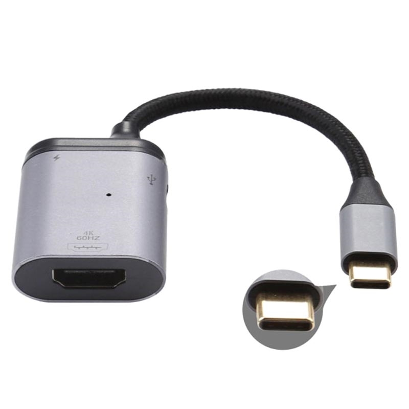 Adaptateur USB-C vers HDMI 4K, 3D, PD3.0 - 100W, USB-C 2.0