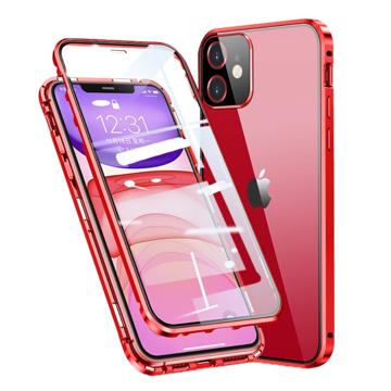 Coque Magnétique iPhone 11 avec Verre Trempé - Rouge