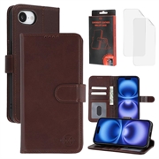 Étui Portefeuille iPhone 17e en Cuir MyTPhone CardMate - Marron foncé