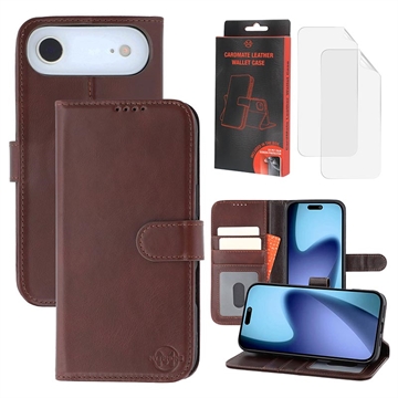 Étui Portefeuille iPhone 17 Air en Cuir MyTPhone CardMate - Marron foncé