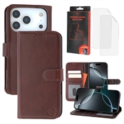 Étui Portefeuille iPhone 17 Pro en Cuir MyTPhone CardMate - Marron foncé