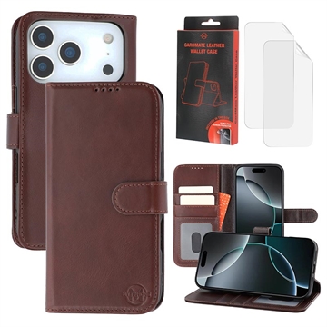 Étui Portefeuille iPhone 17 Pro en Cuir MyTPhone CardMate - Marron foncé