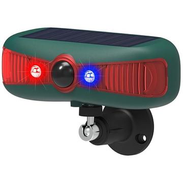 N911Y Détecteur de mouvement infrarouge à énergie solaire avec son et lumière dissuasifs - Système répulsif pour animaux