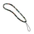 Pendentif pour téléphone en perles de pierre naturelle, 16cm - Lanière noire