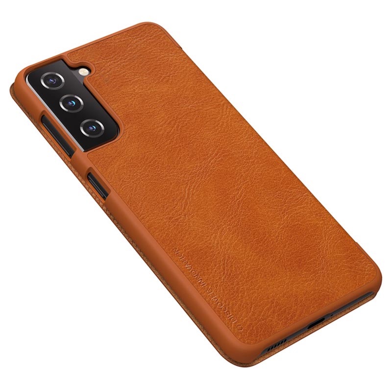 Étui à Rabat Samsung Galaxy S21  5G Nillkin Qin - Marron