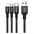 Câble 3-en-1 Nillkin Swift - USB-C, Lightning, MicroUSB