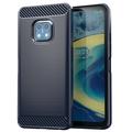 Coque Nokia XR20 en TPU Brossé - Fibre de Carbone - Bleu