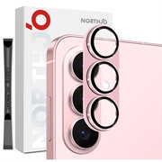 Samsung Galaxy S26 Northjo Protection complète de l'objectif de l'appareil photo en métal mat et verre trempé - Rose