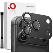 iPhone 18 Pro Northjo Protection complète de l'objectif de l'appareil photo en métal mat et verre trempé - Gris
