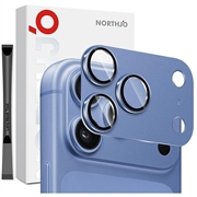 iPhone 18 Pro Max Northjo Protection complète de l'objectif de l'appareil photo en métal mat et verre trempé - Bleu