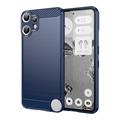 Coque Nothing CMF Phone 2 Pro en TPU Brossé - Fibre de Carbone - Bleue