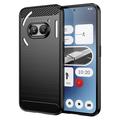 Coque Nothing Phone (2a)/(2a) Plus en TPU Brossé - Fibre de Carbone - Noire