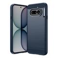 Coque Nothing Phone (4a) en TPU Brossé - Fibre de Carbone - Bleue