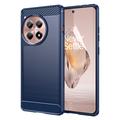 Coque OnePlus 12R/Ace 3 en TPU Brossé - Fibre de Carbone - Bleue