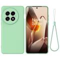 Coque OnePlus 13 en silicone liquide avec dragonne - Verte