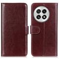 Etui portefeuille OnePlus 13 avec fermeture magnétique - Marron