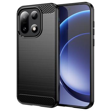 Coque OnePlus 15 en TPU Brossé - Fibre de Carbone - Noire