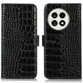 Étui Portefeuille OnePlus Ace 5/5 Pro/13R en Cuir avec RFID - Série Crocodile - Noir