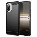 Coque OnePlus Ace 5 Racing/Nord CE5 en TPU Brossé - Fibre de Carbone - Noire