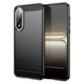 Coque OnePlus Ace 5 Ultra/Nord 5 en TPU Brossé - Fibre de Carbone - Noire