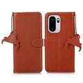 Étui OnePlus Ace 6 en cuir avec RFID - Marron