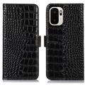 Étui Portefeuille OnePlus Ace 6 Ultra en Cuir avec RFID - Série Crocodile - Noir