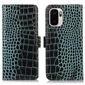Étui Portefeuille OnePlus Ace 6 Ultra en Cuir avec RFID - Série Crocodile - Vert