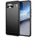 Coque OnePlus Nord 4 en TPU Brossé - Fibre de Carbone - Noire