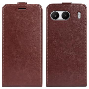 Étui à Rabat Vertical OnePlus Nord 4 avec Porte-Cartes - Marron