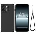 Coque OnePlus Nord 6/Turbo 6 en silicone liquide avec dragonne - Noire