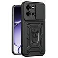Coque Hybride OnePlus Nord 6 à Anneau Rotatif avec Protection pour Appareil Photo - Noire