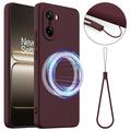 Coque OnePlus Nord CE5 en Silicone Liquide - Compatible MagSafe - Vin Rouge