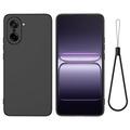 Coque OnePlus Nord CE5 en silicone liquide avec dragonne - Noire