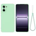 Coque OnePlus Nord CE5 en silicone liquide avec dragonne - Verte