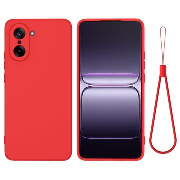 Coque OnePlus Nord CE5 en silicone liquide avec dragonne - Rouge