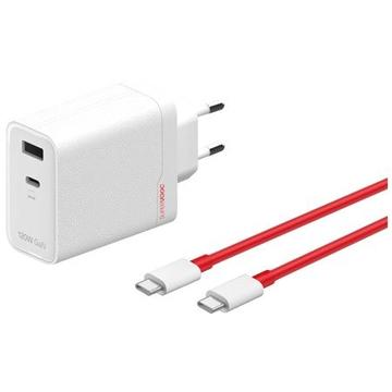 Adaptateur d\'alimentation GAN à deux ports OnePlus SuperVOOC 120W - Blanc