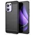 Coque Oppo Reno13 F en TPU Brossé - Fibre de Carbone