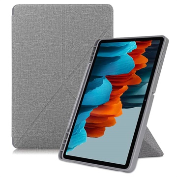 Étui à Rabat Samsung Galaxy Tab S7+/S8+ - Origami Stand - Gris