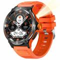 Montre intelligente KT76 étanche pour l'extérieur avec boussole et lampe de poche - 1.53" - Orange